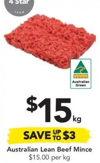 Drakes Australian Lean Beef Mince $15.00 per kg offer