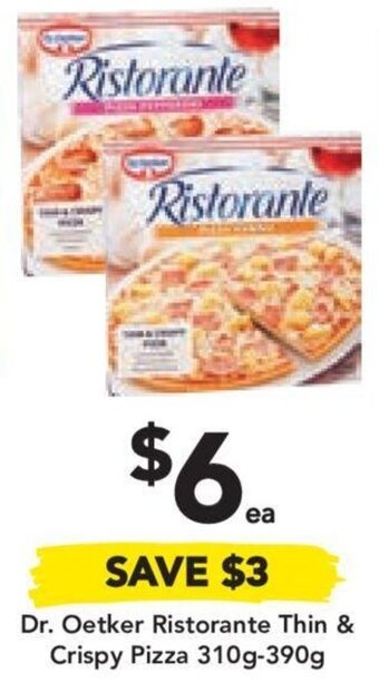 Drakes Dr. Oetker Ristorante Thin & Crispy Pizza 310g-390g offer