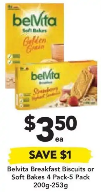 Drakes Belvita Breakfast Biscuits or Soft Bakes 4 Pack-5 Pack 200g-253g offer
