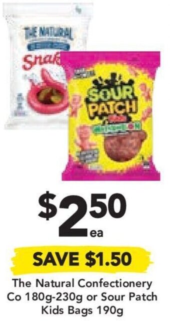 Drakes The Natural Confectionery Co 180g-230g or Sour Patch Kids Bags 190g offer