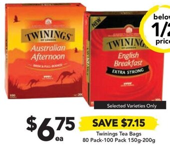 Drakes Twinings Tea Bags 80 Pack-100 Pack 150g-200g offer