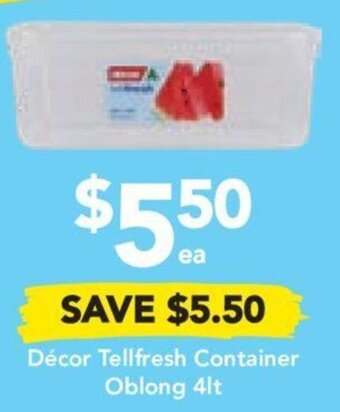 Drakes Décor Tellfresh Container Oblong 4lt offer