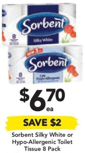 Drakes Sorbent Silky White or Hypo-Allergenic Toilet offer