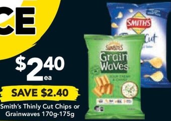 Drakes Smith's Thinly Cut Chips or Grainwaves 170g-175g offer