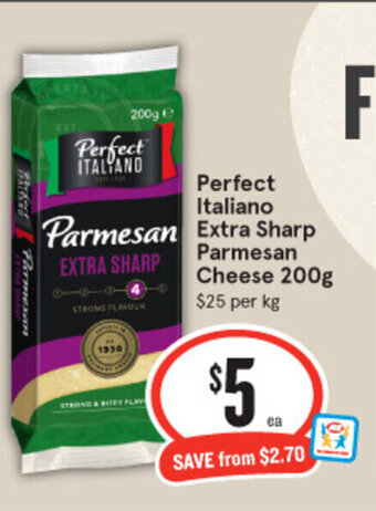 IGA Perfect Italiano Extra Sharp Parmesan Cheese 200g offer