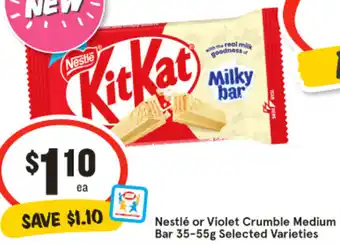 IGA Nestlé or Violet Crumble Medium Bar 35-55g Selected Varieties offer