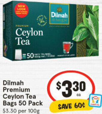 IGA Dilmah Premium Ceylon Tea Bags 50 Pack offer