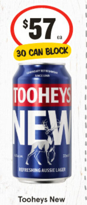 IGA Tooheys New 30 CAN BLOCK offer