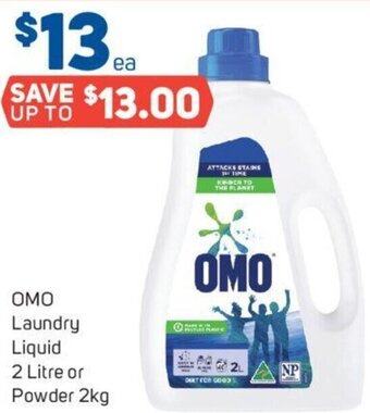 Foodland OMO Laundry Liquid 2 Litre or Powder 2kg offer