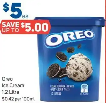 Foodland Oreo Ice Cream 1.2 Litre $0.42 per 100ml offer