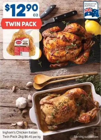 Foodland Ingham's Chicken Italian Twin Pack 2kg $6.45 per kg offer