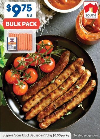 Foodland Slape & Sons BBQ Sausages 1.5kg offer