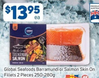 Foodland Global Seafoods Barramundi or Salmon Skin On Fillets 2 Pieces 250-280g offer