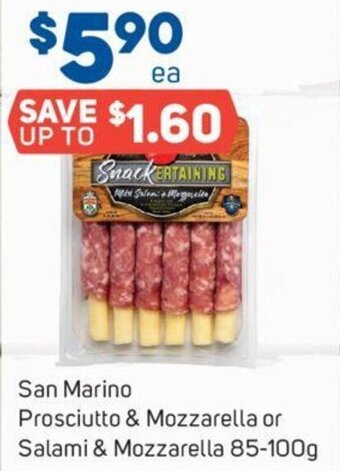 San Marino Prosciutto & Mozzarella or Salami & Mozzarella 85-100g