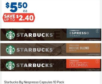 Foodland Starbucks By Nespresso Capsules 10 Pack offer