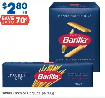 Foodland Barilla Pasta 500g $0.56 per 100g offer