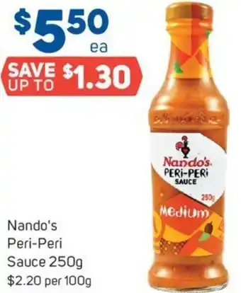 Foodland Nando's Peri-Peri Sauce 250g $2.20 per 100g offer