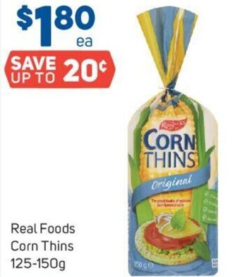 Foodland Real Foods Corn Thins 125-150g offer