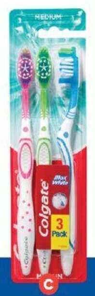 Foodland Colgate Max White Medium Toothbrush 3 Pack offer