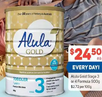 Alula Gold Stage 3 or 4 Formula 900g $2.72 per 100g