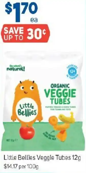 Foodland Little Bellies Veggie Tubes 12g $14.17 per 100g offer