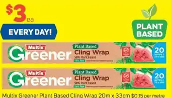 Foodland Multix Greener Plant Based Cling Wrap 20m x 33cm $0.15 per metre offer