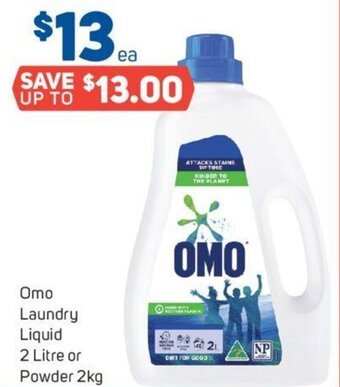 Foodland Omo Laundry Liquid 2 Litre or Powder 2kg offer