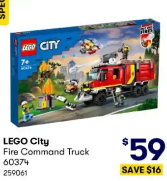 BIG W LEGO City Fire Command Truck 60374 259061 offer