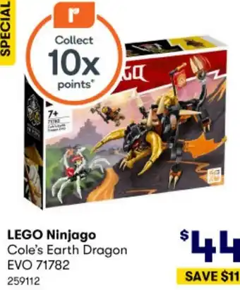 BIG W LEGO Ninjago Cole's Earth Dragon EVO 71782 offer