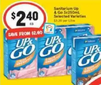 IGA Sanitartium Up & Go 3x350ml offer