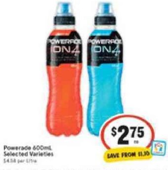 IGA Powerade 600ml offer
