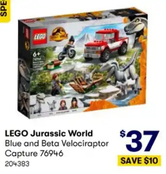 BIG W LEGO Jurassic World Blue and Beta Velociraptor Capture 76946 offer