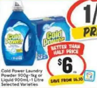 IGA Cold Power Laundry Powder 900g-1kg Liqiud 900ml-1L offer
