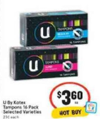 IGA U By Kotex Tampons 16 Pack offer
