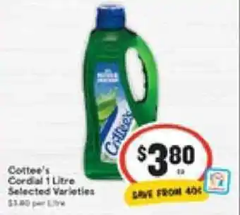 IGA Cottee's Cordial 1L offer