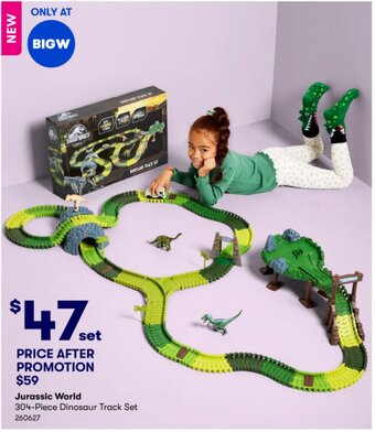BIG W Jurassic World 304-Piece Dinosaur Track Set offer