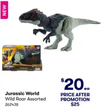 BIG W Jurassic World Wild Roar Assorted 262438 offer