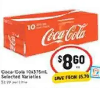 IGA Coca-Cola 10-375ml offer