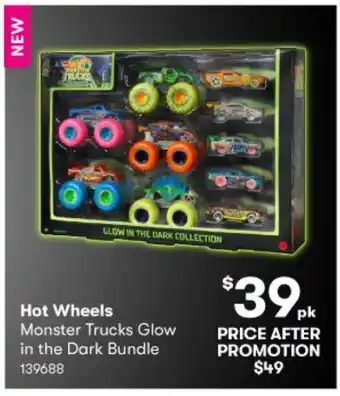 BIG W Hot Wheels Monster Trucks Glow in the Dark Bundle 139688 offer
