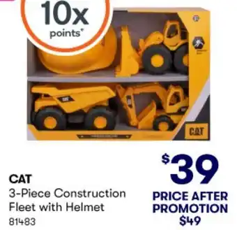 BIG W CAT 3-Piece Construction Fleet with Helmet 81483 offer