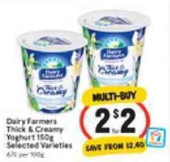 IGA Dairy Farmers Thick & Creamy Yoghurt 150g offer