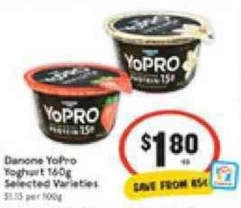 IGA Danone Yopro Yoghurt 160g offer