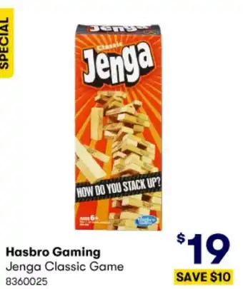 BIG W Hasbro Gaming Jenga Classic Game offer