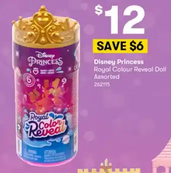 BIG W Disney Princess Royal Colour Reveal Doll Assorted offer