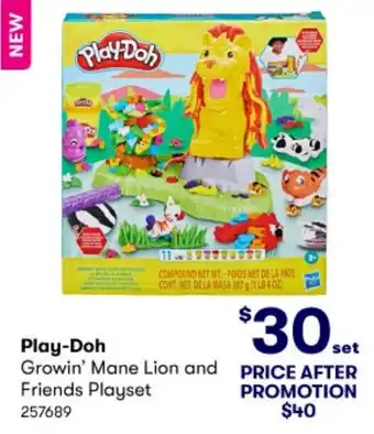 BIG W Play-Doh Growin' Mane Lion and PRICE AFTER Friends Playset offer
