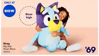 BIG W Bluey My Size Plush 81cm 207345 offer