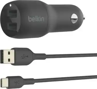 The Good Guys Belkin Dual 24W USB Car Charger with USB-C Cable offer