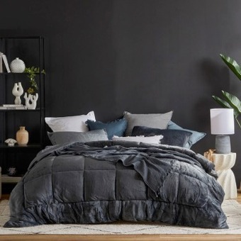 Pillow Talk Cosy cube charcoal comforter set by m.u.s.e. offer