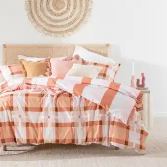 Pillow Talk Audrey check quilt cover set by essentials offer