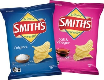 IGA Smith's Crinkle Cut or Poppables Chips 90-170g Selected Varieties offer